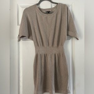 Express gold shimmery sweater dress